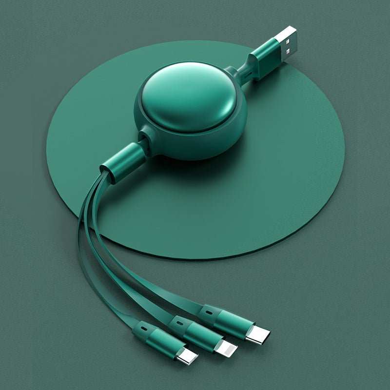 3 In1 USB Cable Micro USB Type C Cable 3 In 1 2.4A Retractable USB C Charging Cable - AMIR BAGS INDIA PRIVATE LIMITED