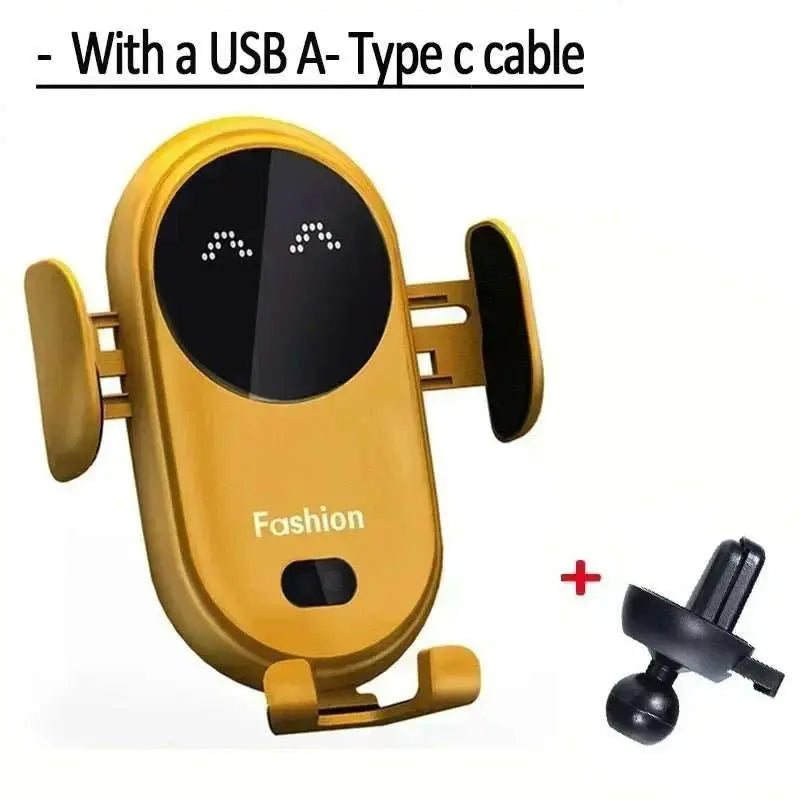 360° Rotation Car Wireless Charger Automatic Clamping Infrared Induction Phone Stand for iPhone 16 15 14 13 Samsung Galaxy S24 - AMIR BAGS INDIA PRIVATE LIMITED