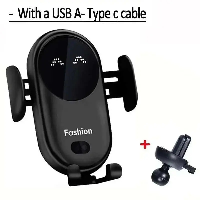 360° Rotation Car Wireless Charger Automatic Clamping Infrared Induction Phone Stand for iPhone 16 15 14 13 Samsung Galaxy S24 - AMIR BAGS INDIA PRIVATE LIMITED