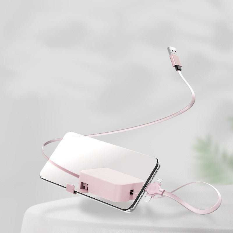 4 In 1 Retractable USB Cable Creative Macaron Type C Micro Cable For I Phone With Phone Stand Charging Data Cable Line Storage Box - AMIR BAGS INDIA PRIVATE LIMITED