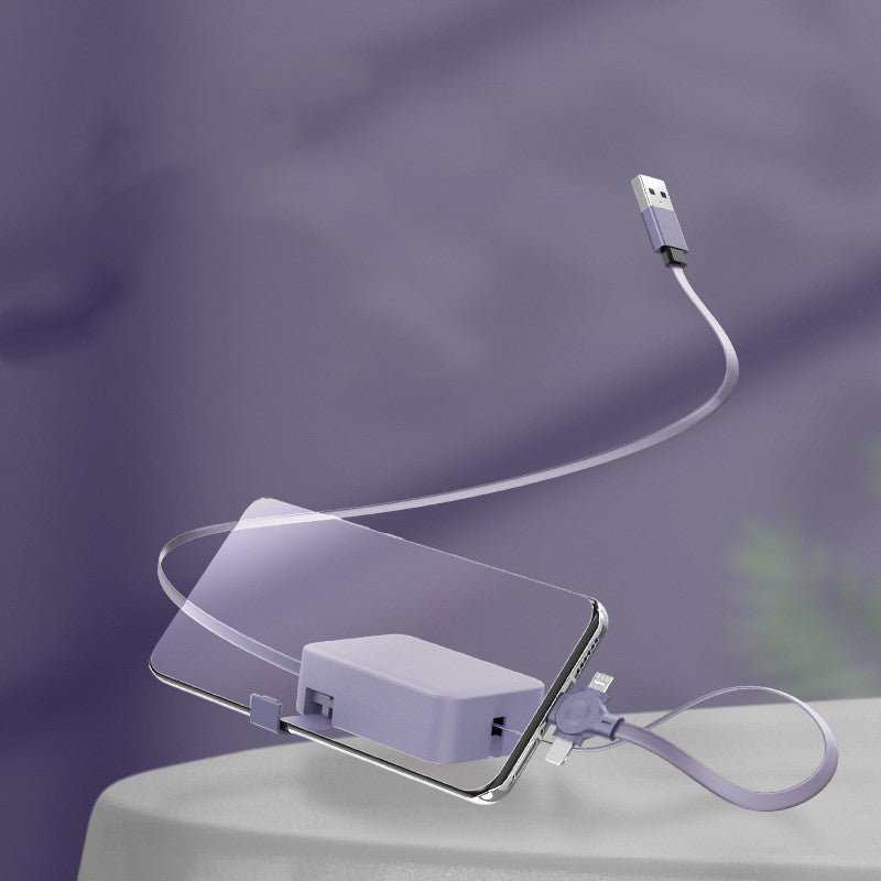 4 In 1 Retractable USB Cable Creative Macaron Type C Micro Cable For I Phone With Phone Stand Charging Data Cable Line Storage Box - AMIR BAGS INDIA PRIVATE LIMITED