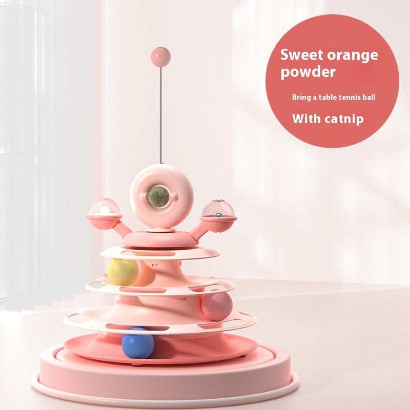 4 Levels Cat Toy Tower Turntable Roller Balls Toys Interactive Intelligence Pets Toys Training Track Puzzle Funny Games Accessories Pet Products - AMIR BAGS INDIA PRIVATE LIMITED