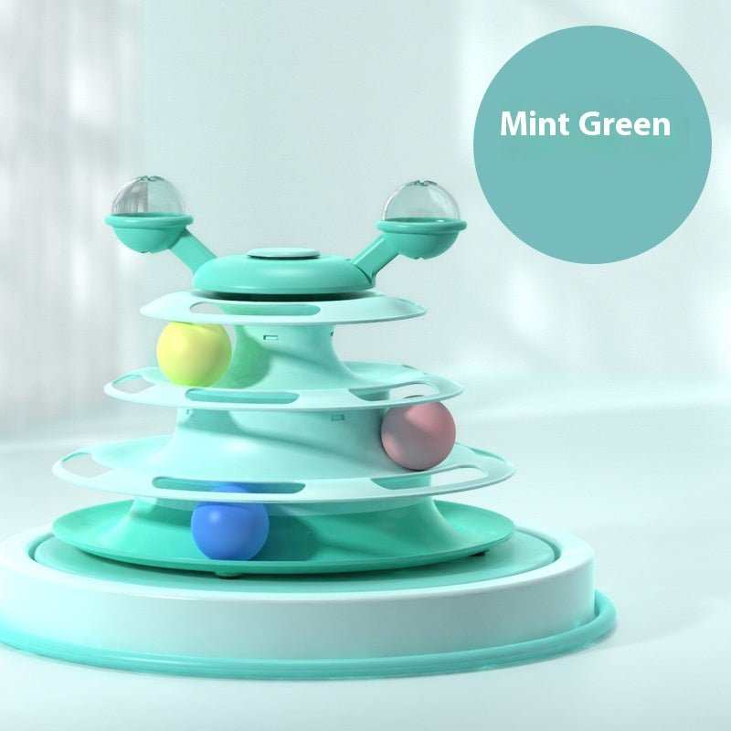 4 Levels Cat Toy Tower Turntable Roller Balls Toys Interactive Intelligence Pets Toys Training Track Puzzle Funny Games Accessories Pet Products - AMIR BAGS INDIA PRIVATE LIMITED