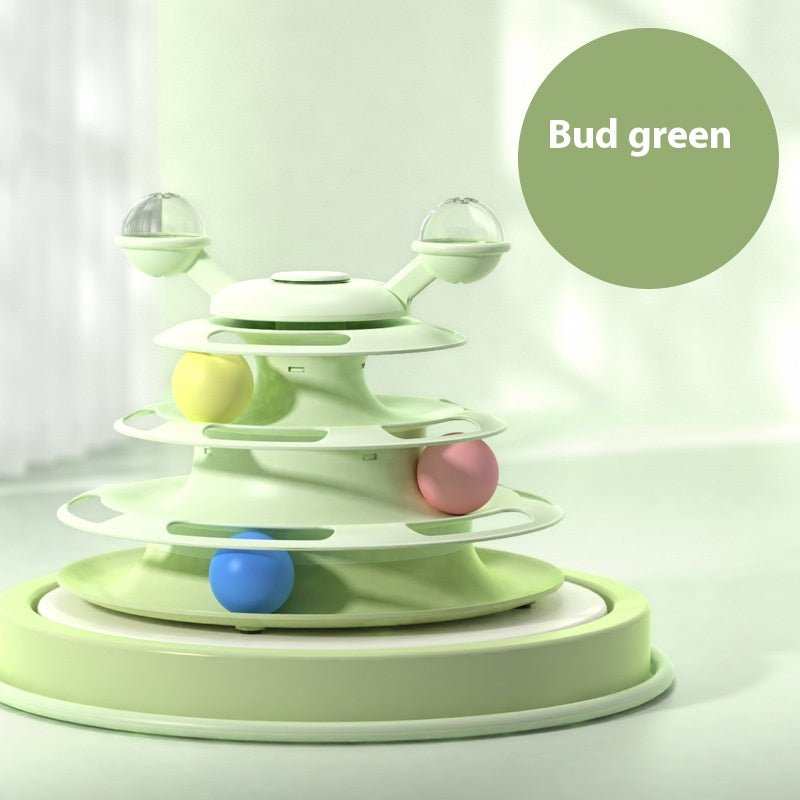 4 Levels Cat Toy Tower Turntable Roller Balls Toys Interactive Intelligence Pets Toys Training Track Puzzle Funny Games Accessories Pet Products - AMIR BAGS INDIA PRIVATE LIMITED