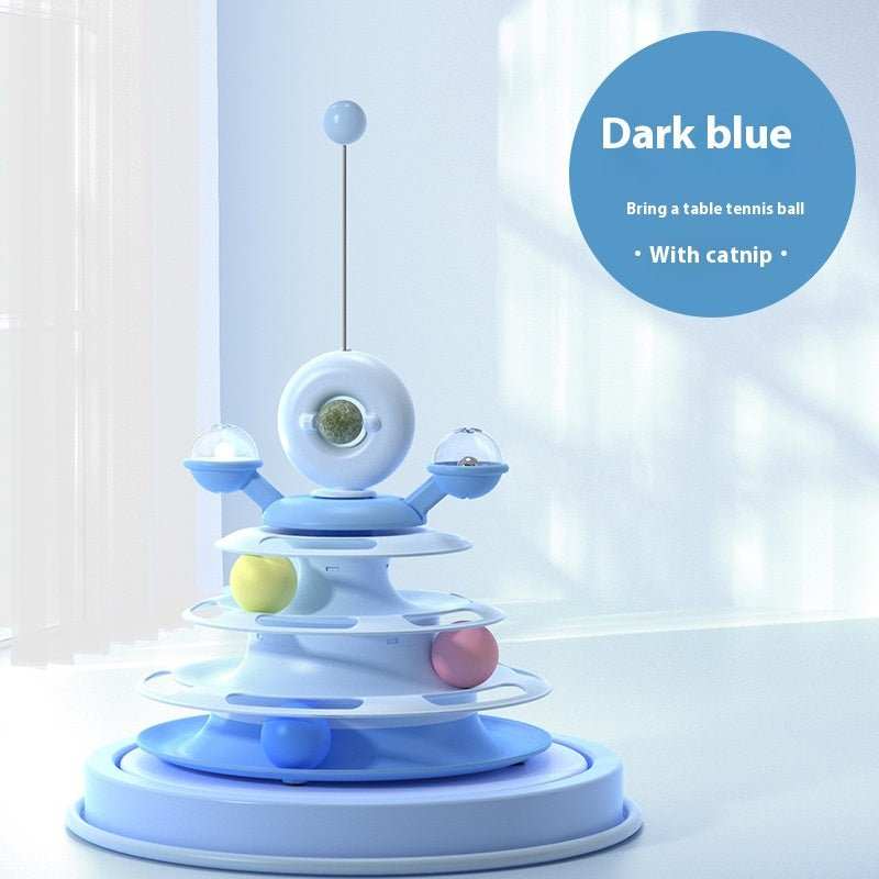 4 Levels Cat Toy Tower Turntable Roller Balls Toys Interactive Intelligence Pets Toys Training Track Puzzle Funny Games Accessories Pet Products - AMIR BAGS INDIA PRIVATE LIMITED