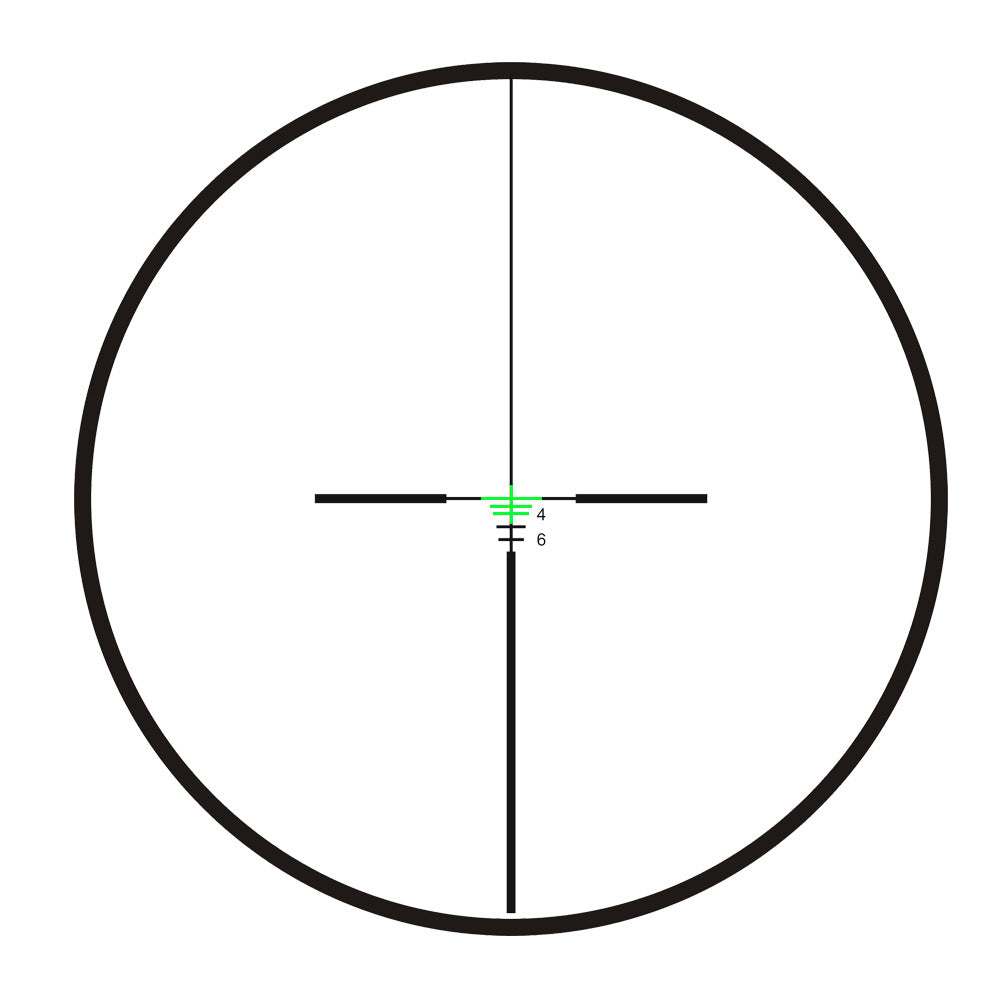 Maku metal sight 4x32 reticle view with green illuminated crosshair for outdoor sports and tactical use