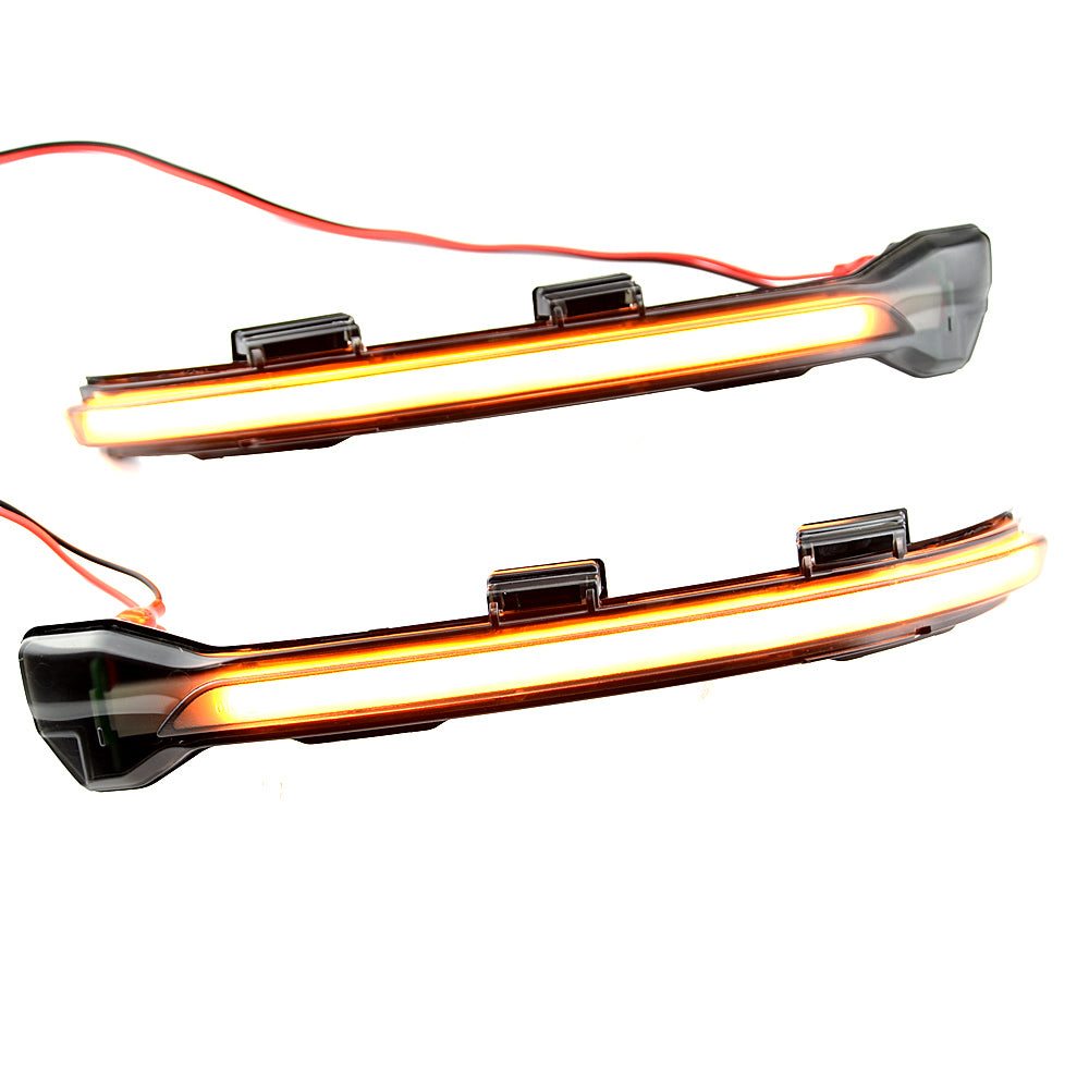 Pair of amber LED car reversing mirror turn signal lights for Volkswagen MK7 Golf GTI with plug and play installation