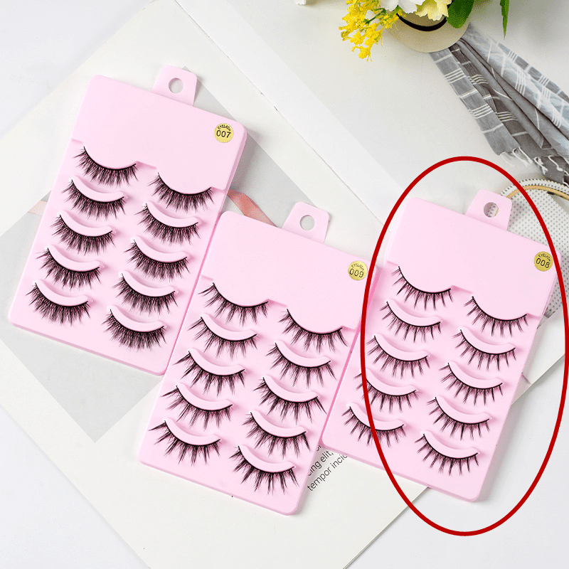 5 Pairs Manga Lashes New Arrival Anime Cosplay Natural Wispy Korean Makeup Artificial False Eyelashes - AMIR BAGS INDIA PRIVATE LIMITED
