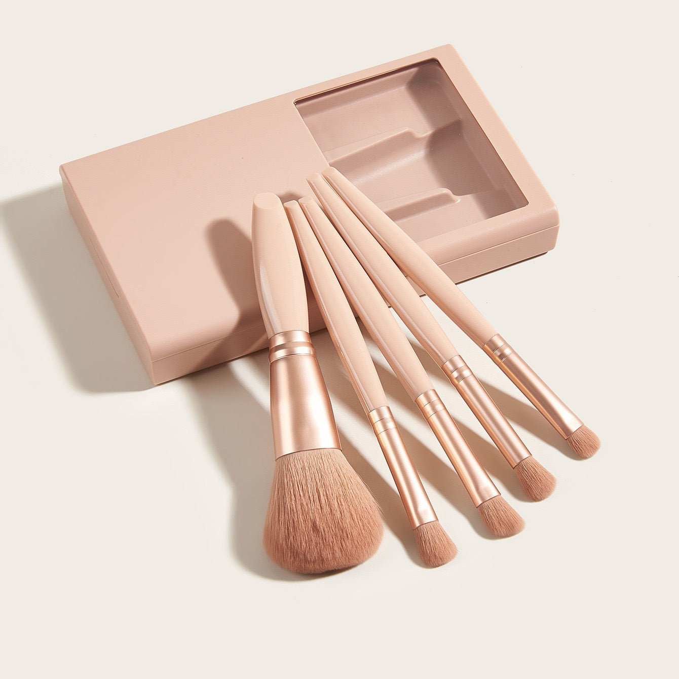 5 PCs Makeup Brushes With Mirror Travel Set - AMIR BAGS INDIA PRIVATE LIMITED