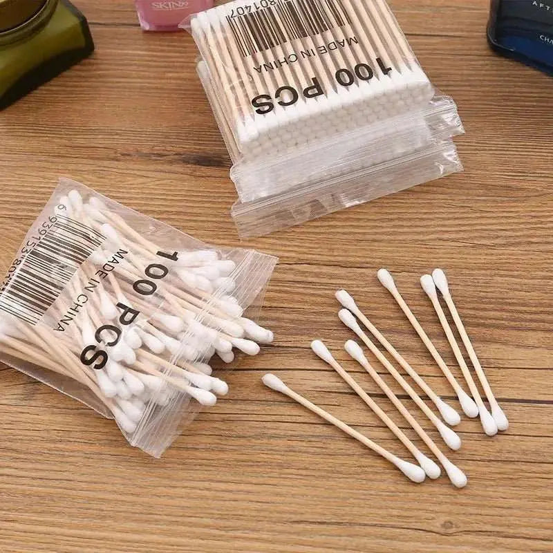 500 Round Headed Cotton Swabs, Double Round Headed Cotton Swabs, Bamboo Sticks, Precision Pointed Cosmetic Nail Tools - AMIR BAGS INDIA PRIVATE LIMITED