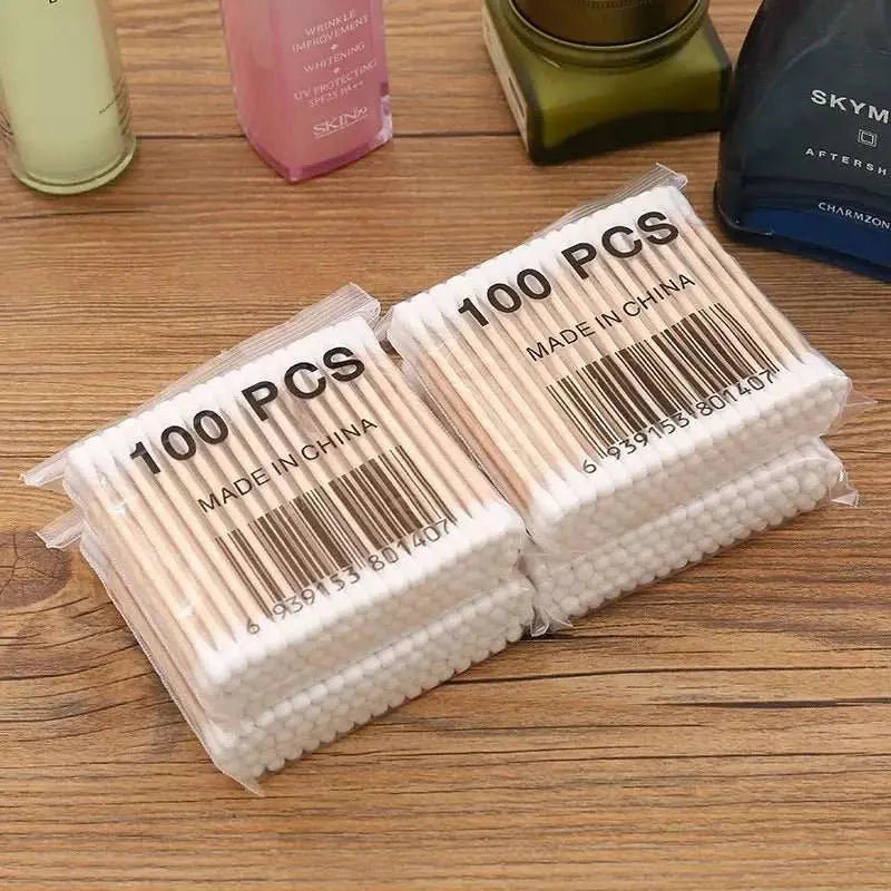 500 Round Headed Cotton Swabs, Double Round Headed Cotton Swabs, Bamboo Sticks, Precision Pointed Cosmetic Nail Tools - AMIR BAGS INDIA PRIVATE LIMITED