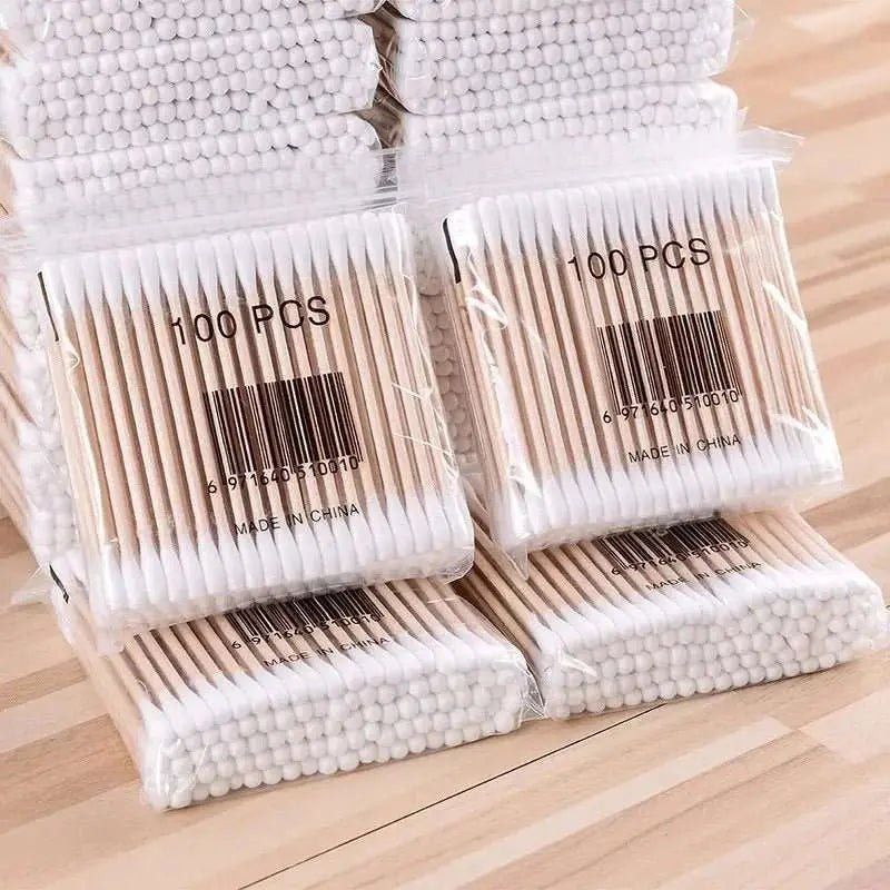 500 Round Headed Cotton Swabs, Double Round Headed Cotton Swabs, Bamboo Sticks, Precision Pointed Cosmetic Nail Tools - AMIR BAGS INDIA PRIVATE LIMITED