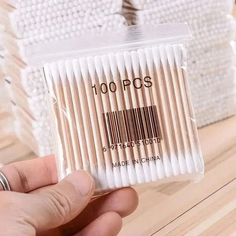 500 Round Headed Cotton Swabs, Double Round Headed Cotton Swabs, Bamboo Sticks, Precision Pointed Cosmetic Nail Tools - AMIR BAGS INDIA PRIVATE LIMITED