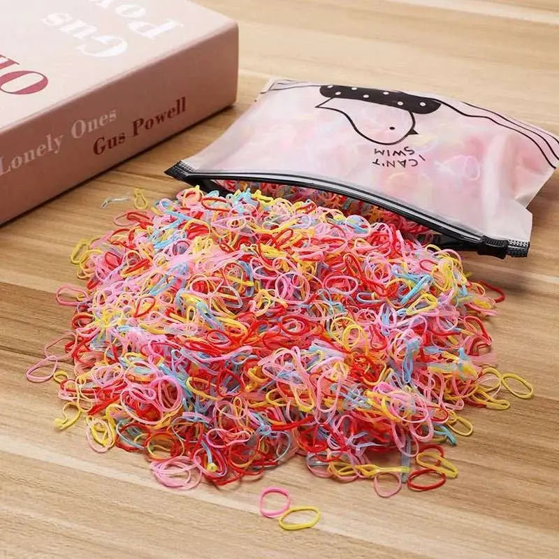 500/1000/2000pcs Girls Colourful Disposable Rubber Band Hair Ties HeadAMIR BAGS INDIA PRIVATE LIMITEDAMIR BAGS INDIA PRIVATE LIMITEDnull