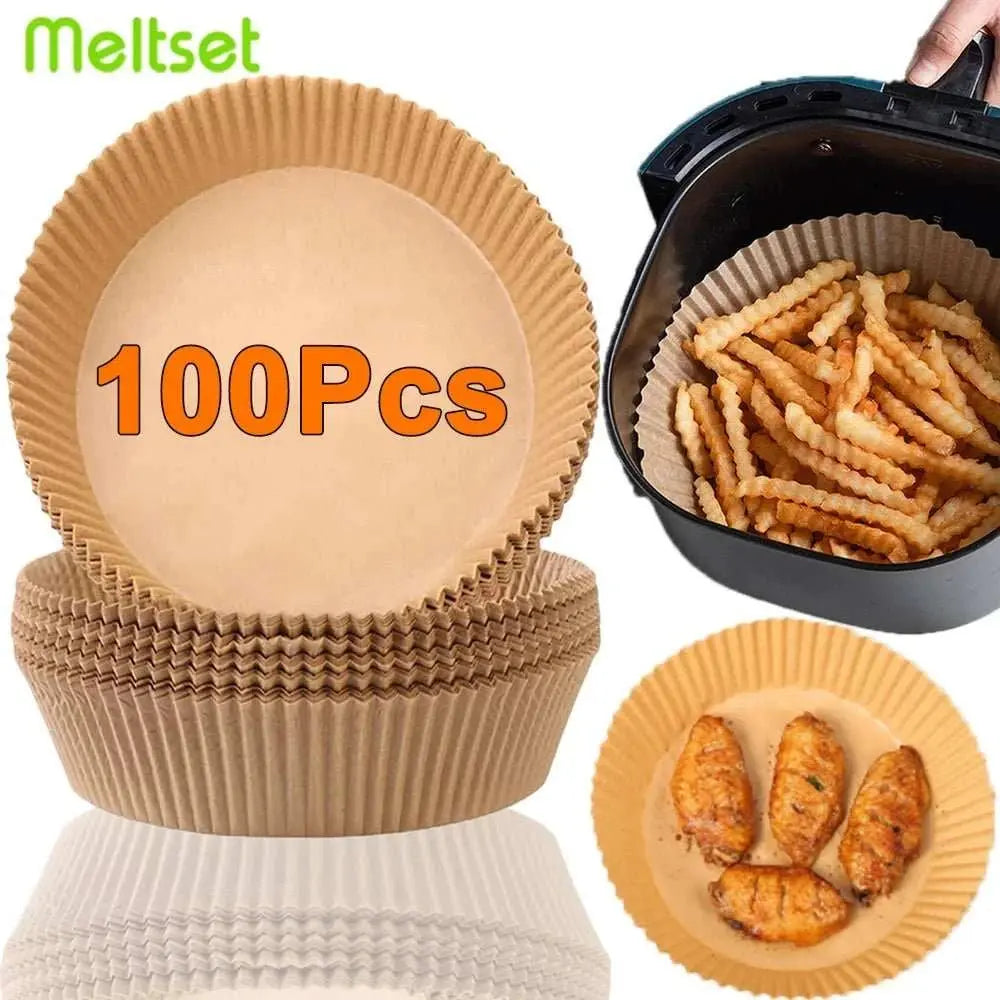 50/100Pcs Air Fryer Disposable Paper Non - Stick Airfryer Baking Papers Round Air - Fryer Paper Liners Paper Kitchen Accessories - AMIR BAGS INDIA PRIVATE LIMITED