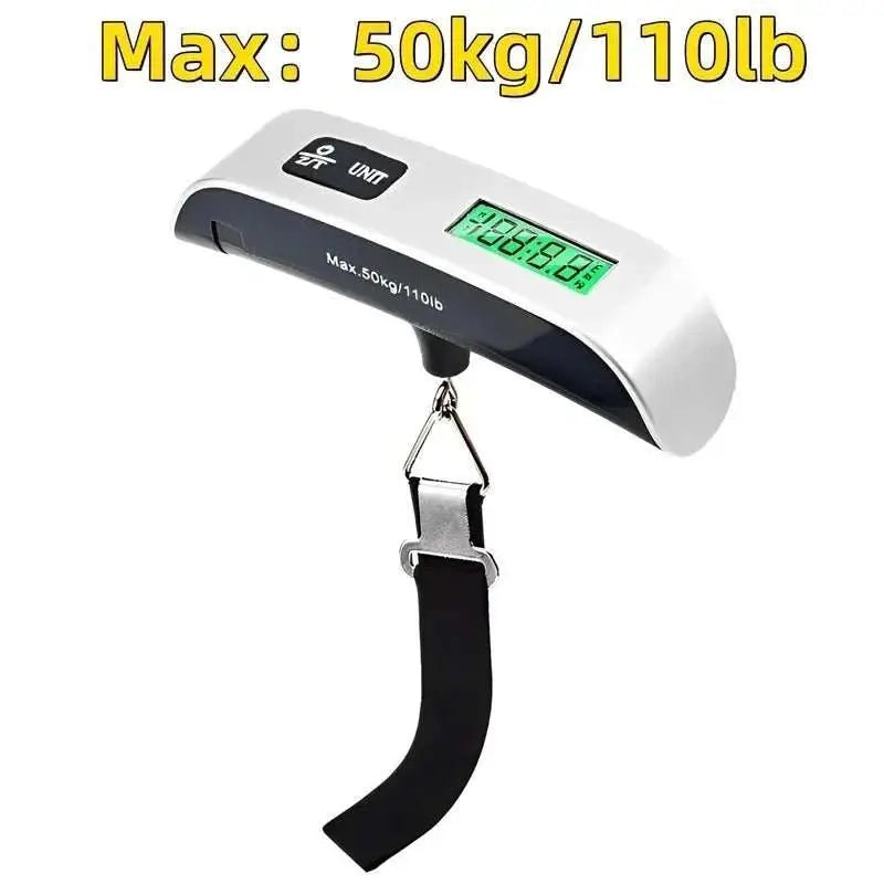 50kg/110lb Portable Digital Luggage Weight Scale LCD Display Pocket Electronic Suitcase Travel Scale Balance Baggage Weight Tool - AMIR BAGS INDIA PRIVATE LIMITED