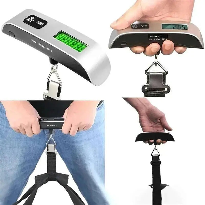50kg/110lb Portable Digital Luggage Weight Scale LCD Display Pocket Electronic Suitcase Travel Scale Balance Baggage Weight Tool - AMIR BAGS INDIA PRIVATE LIMITED