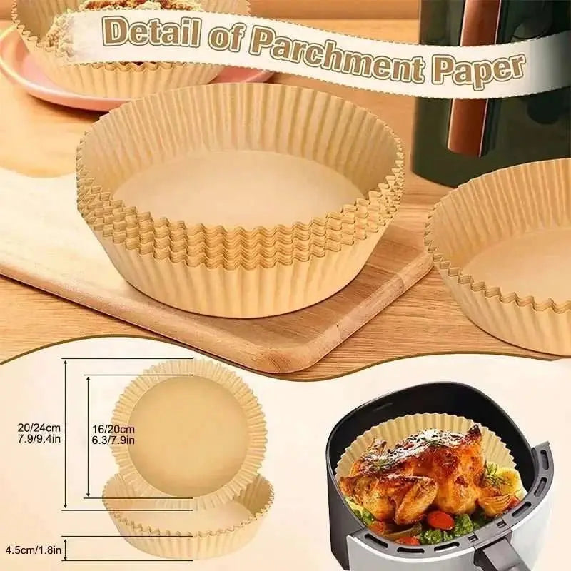 50pcs Air Fryer Paper Grease Absorbent Paper For Household Baking Pans With Thickened Silicone Paper Pads - AMIR BAGS INDIA PRIVATE LIMITED