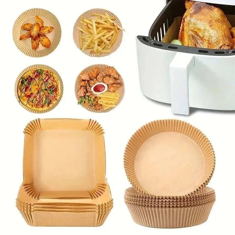 50pcs/Set Air Fryer Disposable Paper Parchment Wood Pulp Steamer Cheesecake Air Fryer Accessories Baking Paper For Air Fryer - AMIR BAGS INDIA PRIVATE LIMITED