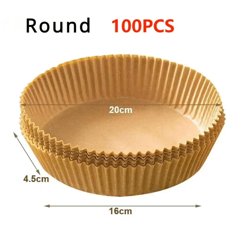 50pcs/Set Air Fryer Disposable Paper Parchment Wood Pulp Steamer Cheesecake Air Fryer Accessories Baking Paper For Air Fryer - AMIR BAGS INDIA PRIVATE LIMITED