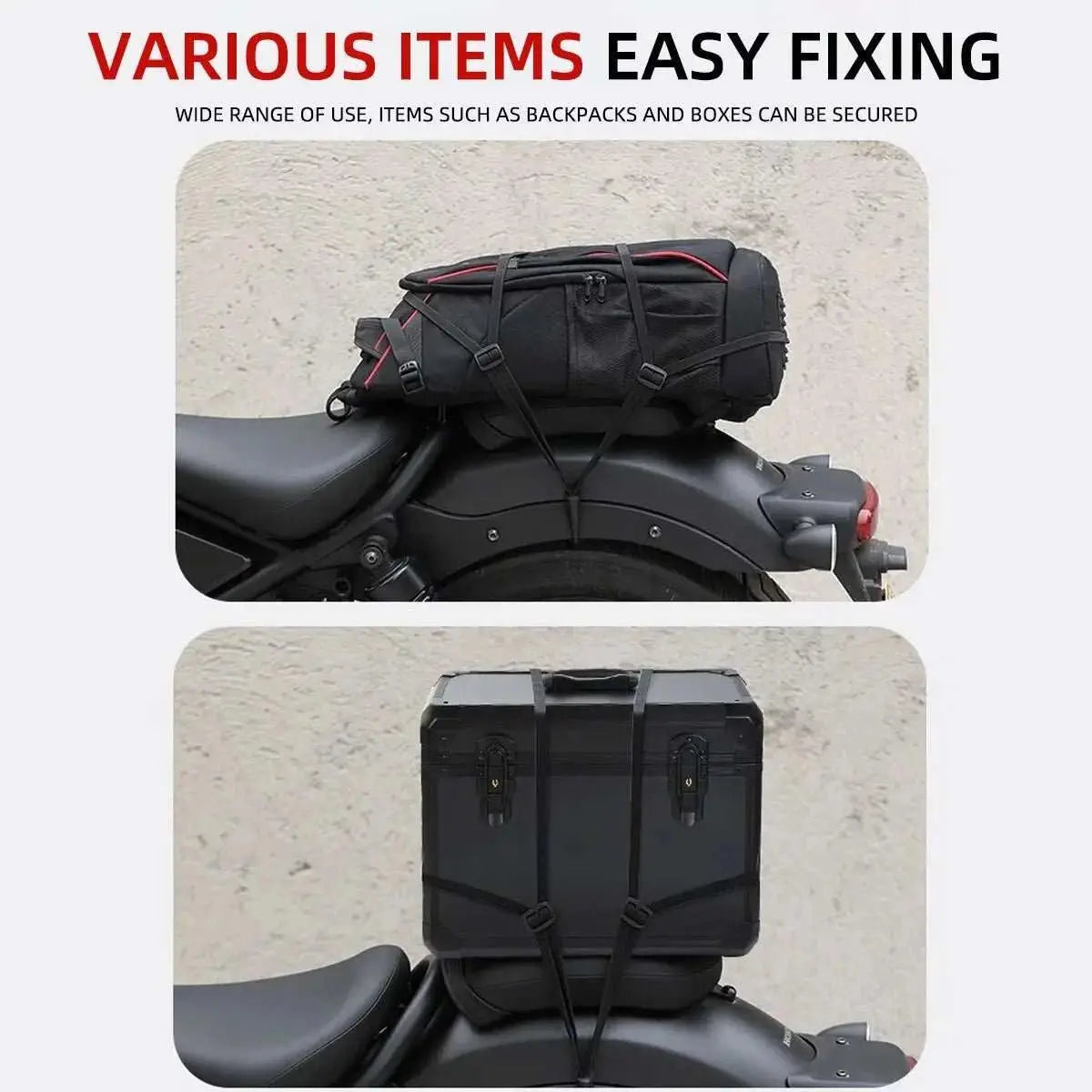 60cm Motorcycle Luggage Strap Helmet Fixed Straps Universal Retractabl• Universal Retractable Elastic Buckle Rope :The rope is designed to fit most motorcycle helmets, making it a versatile option for riders.
• Durable Helmet Luggage AMIR BAGS INDIA PRIVATE LIMITEDAMIR BAGS INDIA PRIVATE LIMITEDnull