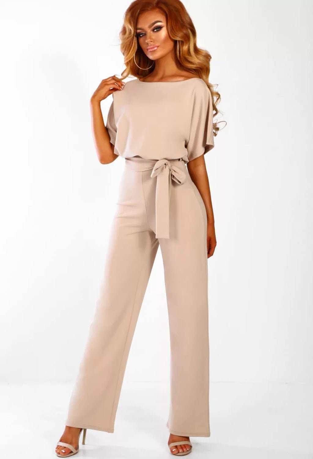 7 - color Fashion Lace - up Button Short - sleeved Women's Jumpsuit - AMIR BAGS INDIA PRIVATE LIMITED