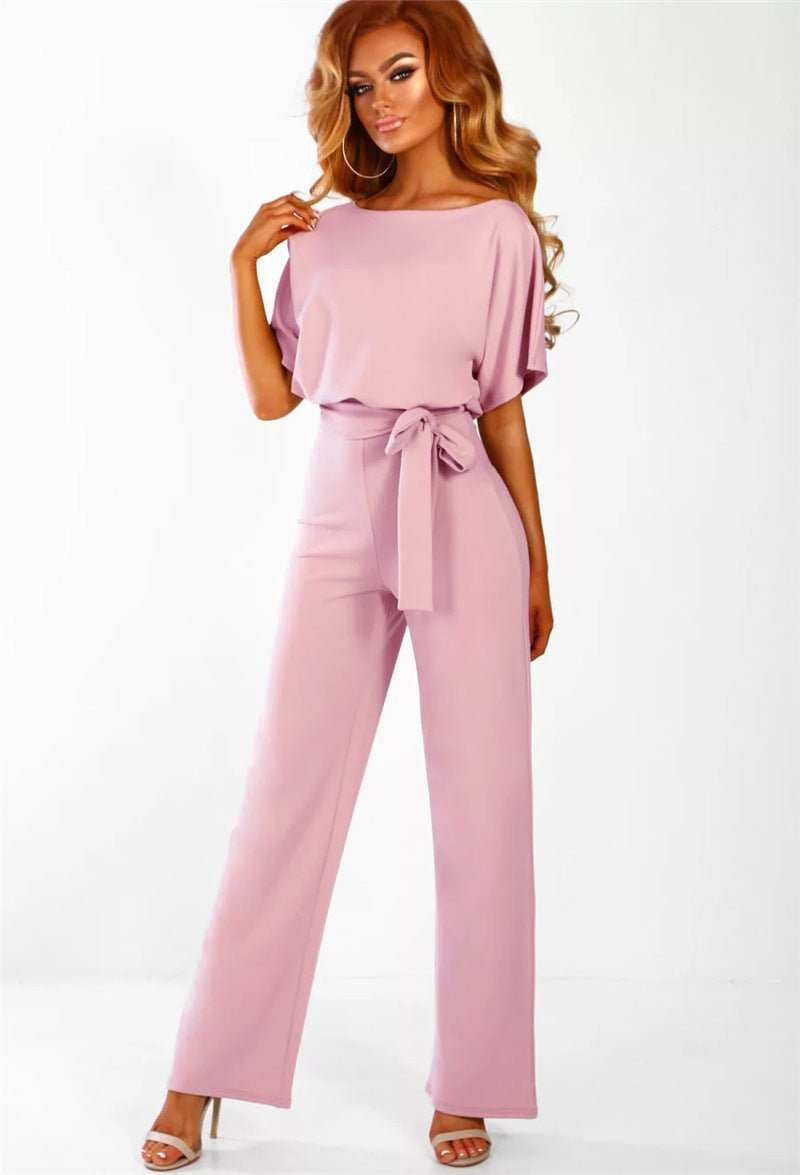 7 - color Fashion Lace - up Button Short - sleeved Women's Jumpsuit - AMIR BAGS INDIA PRIVATE LIMITED