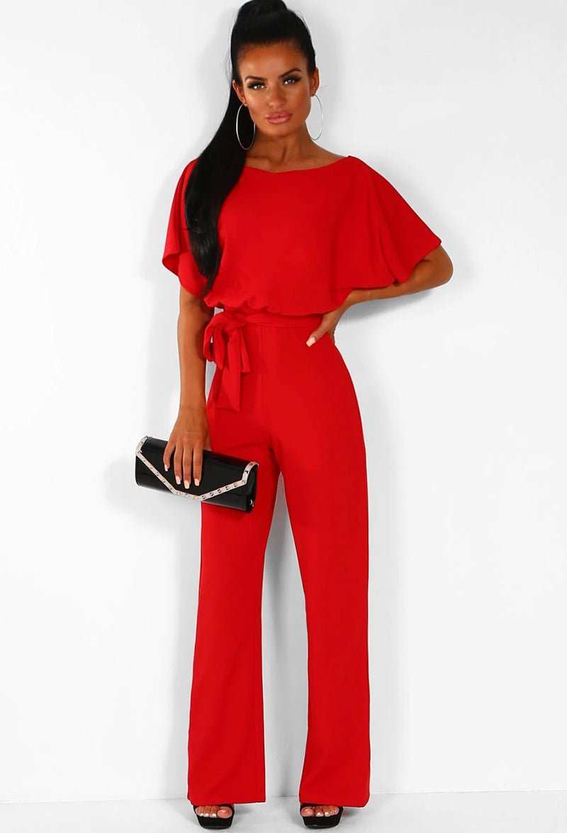 7 - color Fashion Lace - up Button Short - sleeved Women's Jumpsuit - AMIR BAGS INDIA PRIVATE LIMITED