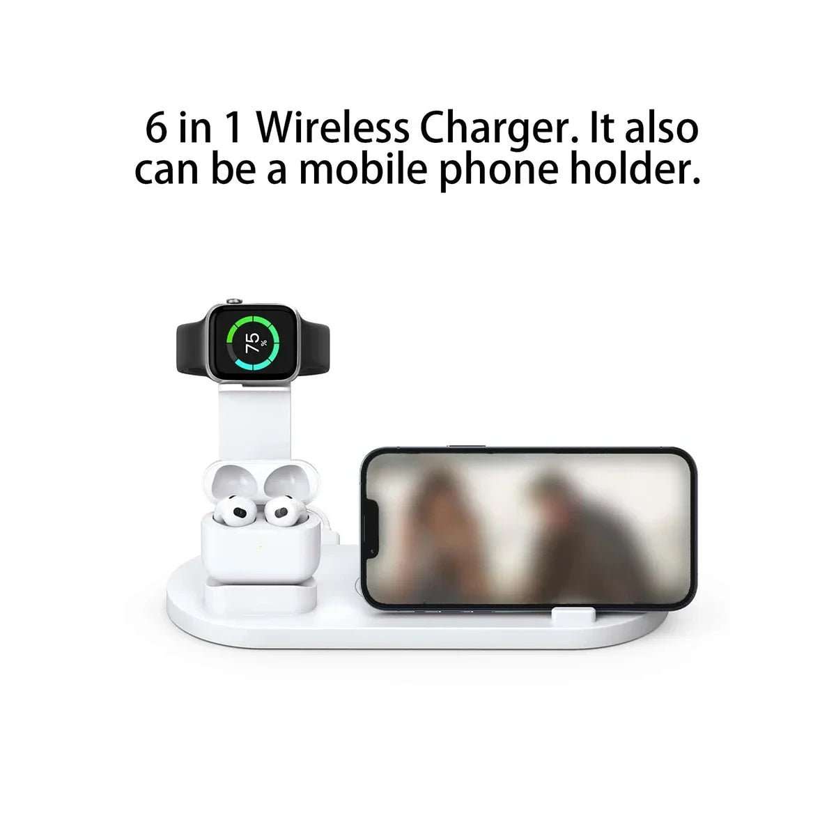 7 in 1 Wireless Charger Stand Pad for Iphone 15 14 13 12 11 X Apple Watch Airpods Desk Phone Chargers Fast Charging Dock Station - AMIR BAGS INDIA PRIVATE LIMITED