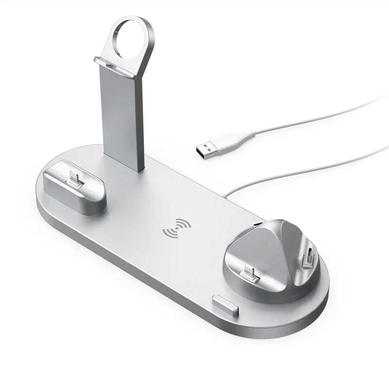 7 in 1 Wireless Charger Stand Pad for Iphone 15 14 13 12 11 X Apple Watch Airpods Desk Phone Chargers Fast Charging Dock Station - AMIR BAGS INDIA PRIVATE LIMITED