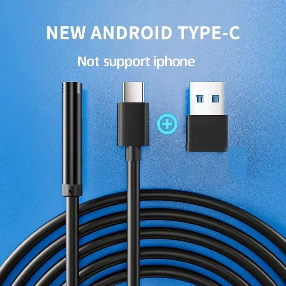 7.0MM TYPE - C Endoscope Camera IP67 Waterproof 6 Leds Adjustable USB Android Flexible Inspection Borescope Cameras for Phone PC - AMIR BAGS INDIA PRIVATE LIMITED