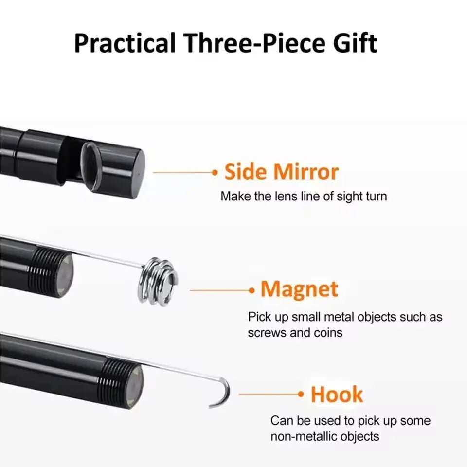 7.0MM TYPE - C Endoscope Camera IP67 Waterproof 6 Leds Adjustable USB Android Flexible Inspection Borescope Cameras for Phone PC - AMIR BAGS INDIA PRIVATE LIMITED
