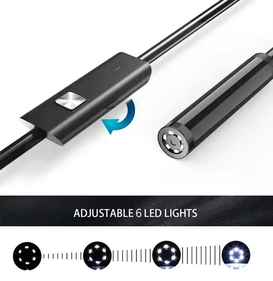 7.0MM TYPE - C Endoscope Camera IP67 Waterproof 6 Leds Adjustable USB Android Flexible Inspection Borescope Cameras for Phone PC - AMIR BAGS INDIA PRIVATE LIMITED