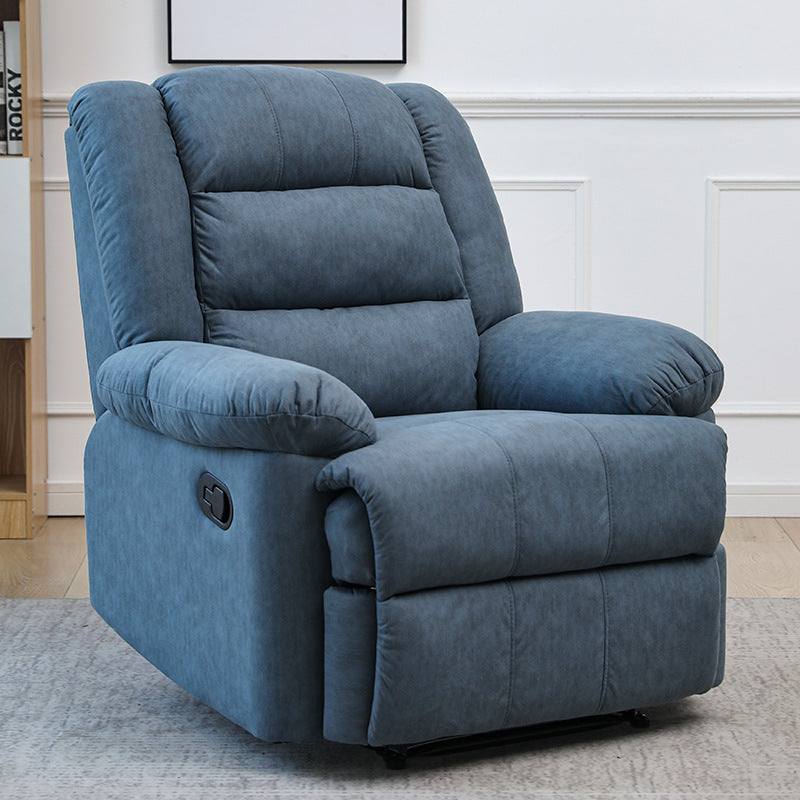 Blue single electric massage recliner chair with plush cushioning for living room or bedroom