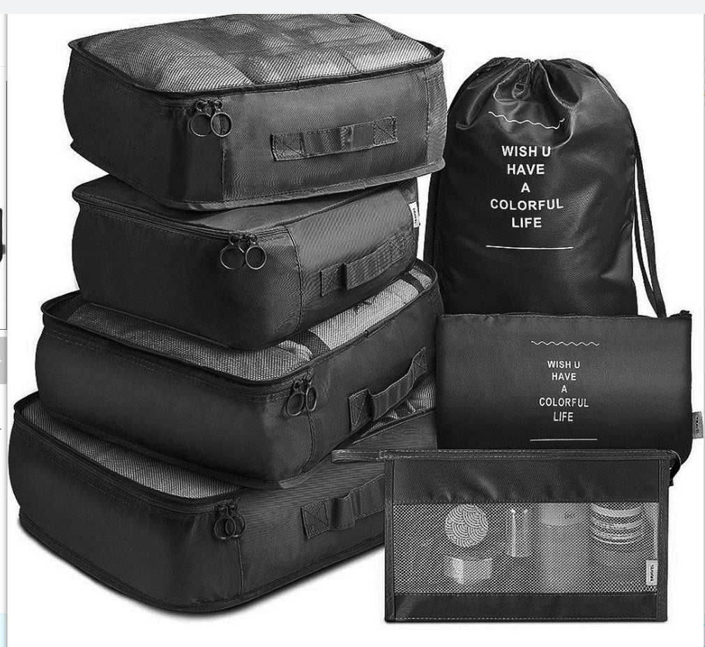 8 - piece Set Luggage Divider Bag Travel Storage Clothes Underwear Shoes Organizer Packing Cube Bag - AMIR BAGS INDIA PRIVATE LIMITED
