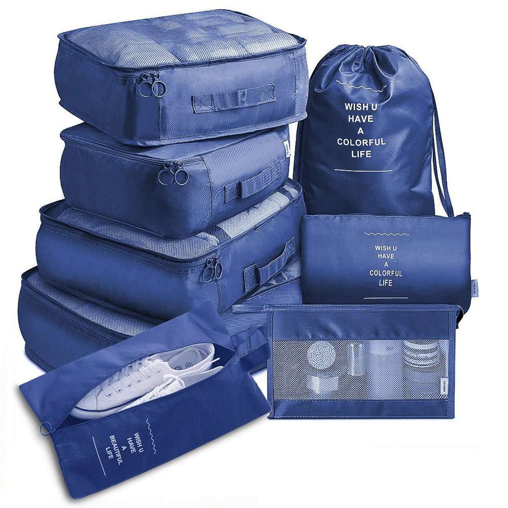8 - piece Set Luggage Divider Bag Travel Storage Clothes Underwear Shoes Organizer Packing Cube Bag - AMIR BAGS INDIA PRIVATE LIMITED
