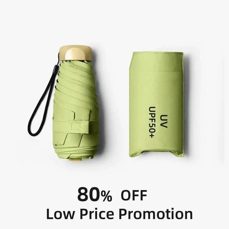 80% Off Mini UV Umbrella Small Pocket Travel Rain Parasol Vinyl Folding Sun Shade Umbrella UPF50+ Portable Capsule Umbrellas 우산 - AMIR BAGS INDIA PRIVATE LIMITED