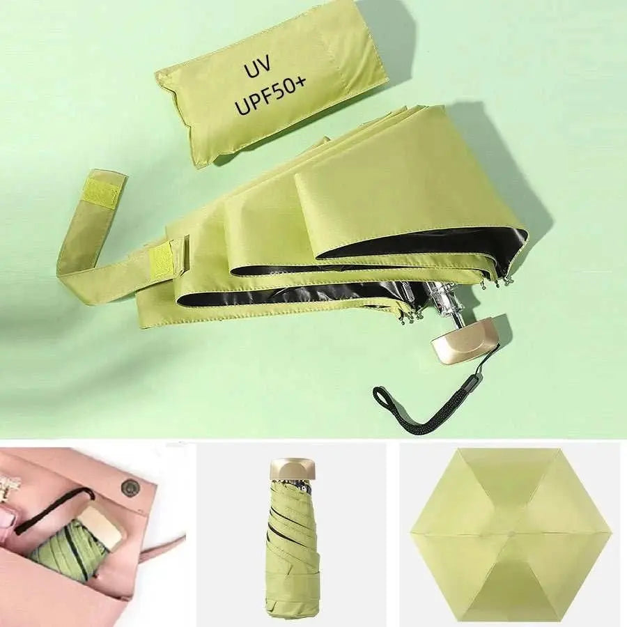 80% Off Mini UV Umbrella Small Pocket Travel Rain Parasol Vinyl Folding Sun Shade Umbrella UPF50+ Portable Capsule Umbrellas 우산 - AMIR BAGS INDIA PRIVATE LIMITED