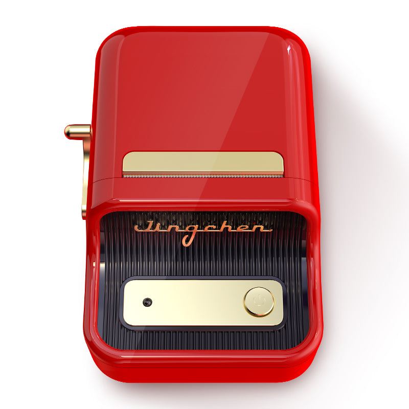 Red B21 Food Pricing Machine with thermal print, Bluetooth, and mobile phone connection features