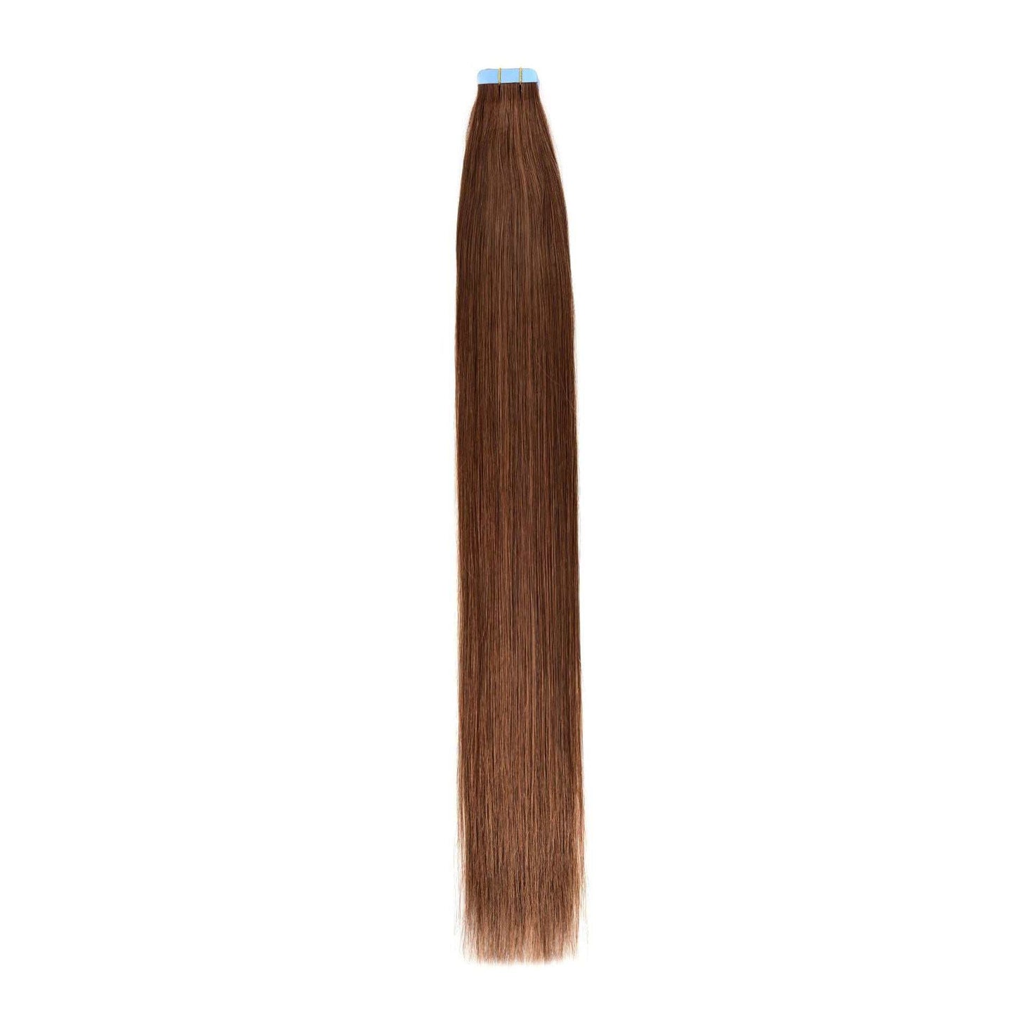 Invisible medium long straight brown hair extension for female wigs made of real hair