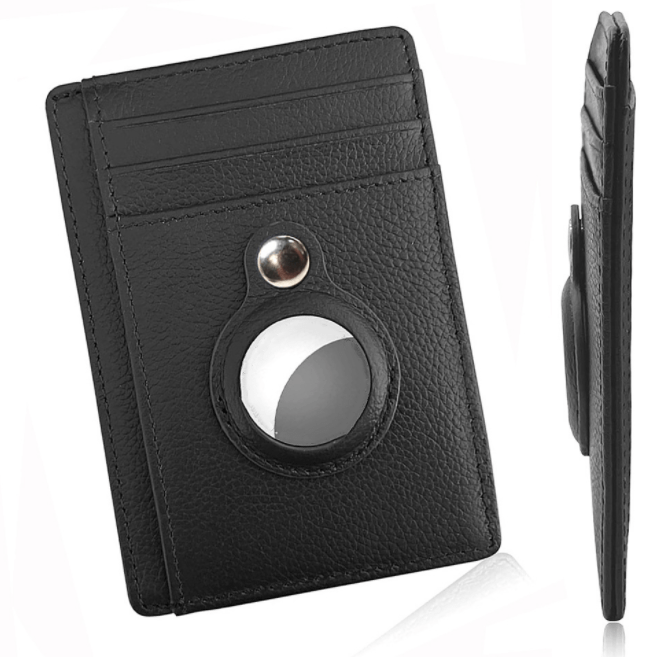 AirTag Wallet Anti Theft Bullet Card Bag Multi - functional Rfid Card Holder Men's Leather Slim Wallets For Airtag Air Tag - AMIR BAGS INDIA PRIVATE LIMITED