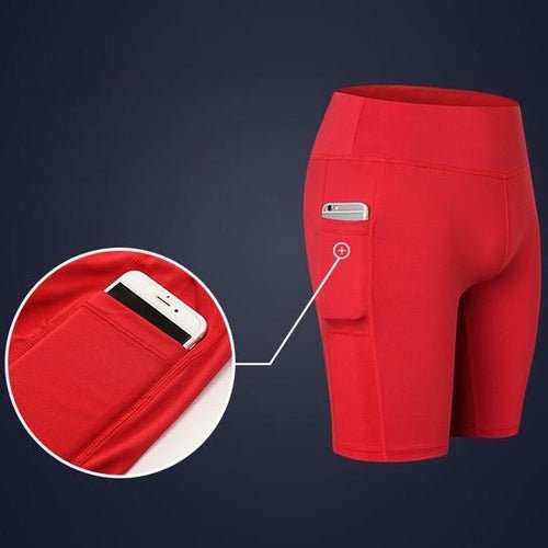 All Seasons Yoga Shorts Stretchable With Phone Pocket - AMIR BAGS INDIA PRIVATE LIMITED