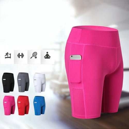 All Seasons Yoga Shorts Stretchable With Phone Pocket - AMIR BAGS INDIA PRIVATE LIMITED