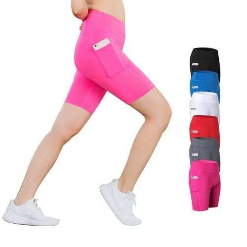 All Seasons Yoga Shorts Stretchable With Phone Pocket - AMIR BAGS INDIA PRIVATE LIMITED