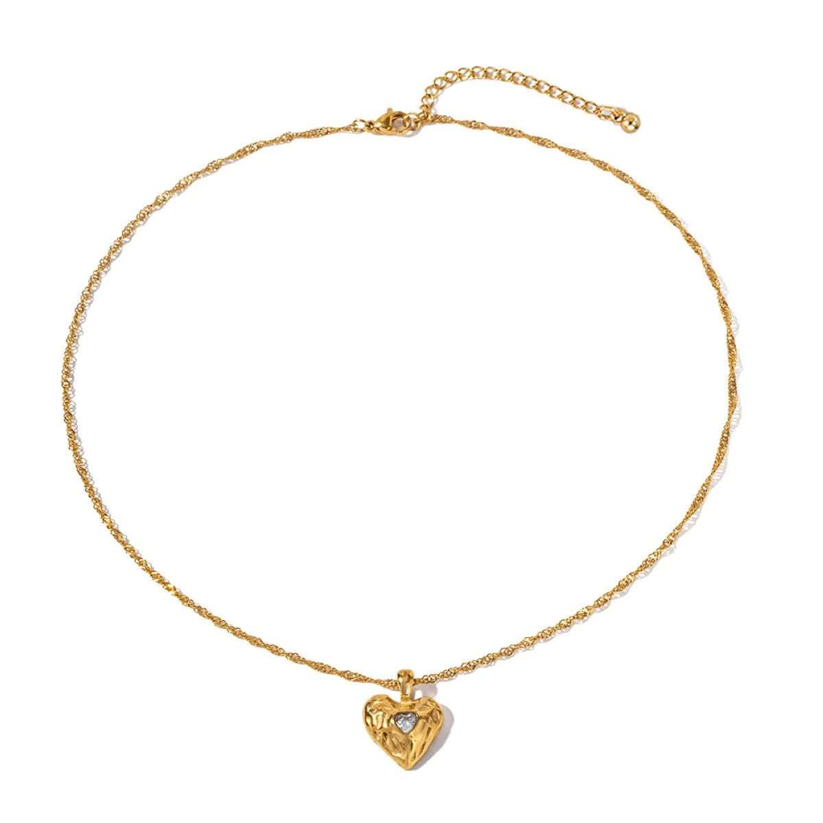 Alloy Heart - shaped Necklace With Diamond Fashion INS Style Necklace Love Valentine's Day - AMIR BAGS INDIA PRIVATE LIMITED