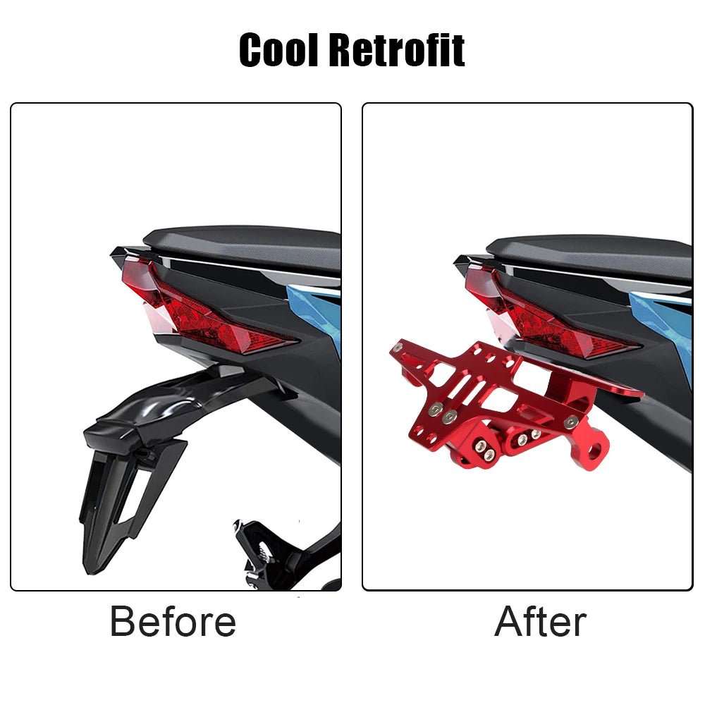 Aluminium Alloy Moto Accessories Tail Mount Holder Frame Adjustable Motorcycle Rear License Plate Holder Fender Eliminator Kit - AMIR BAGS INDIA PRIVATE LIMITED