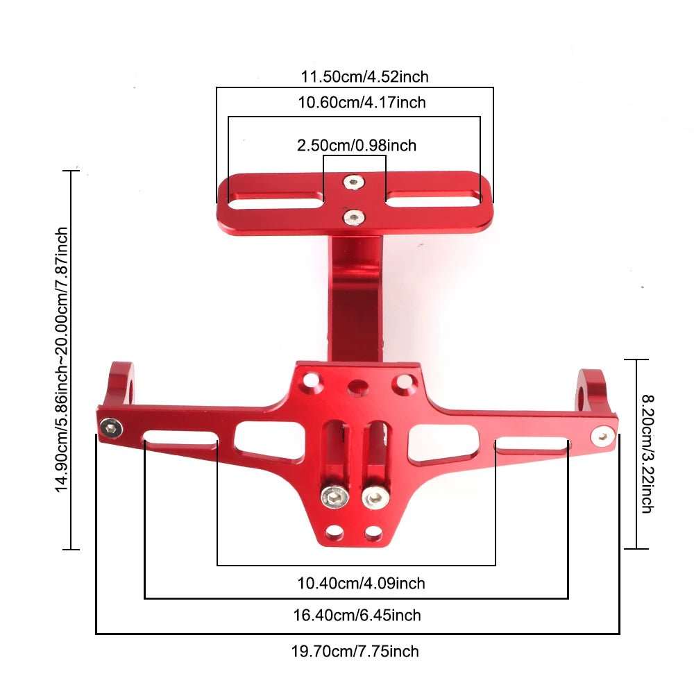 Aluminium Alloy Moto Accessories Tail Mount Holder Frame Adjustable Motorcycle Rear License Plate Holder Fender Eliminator Kit - AMIR BAGS INDIA PRIVATE LIMITED