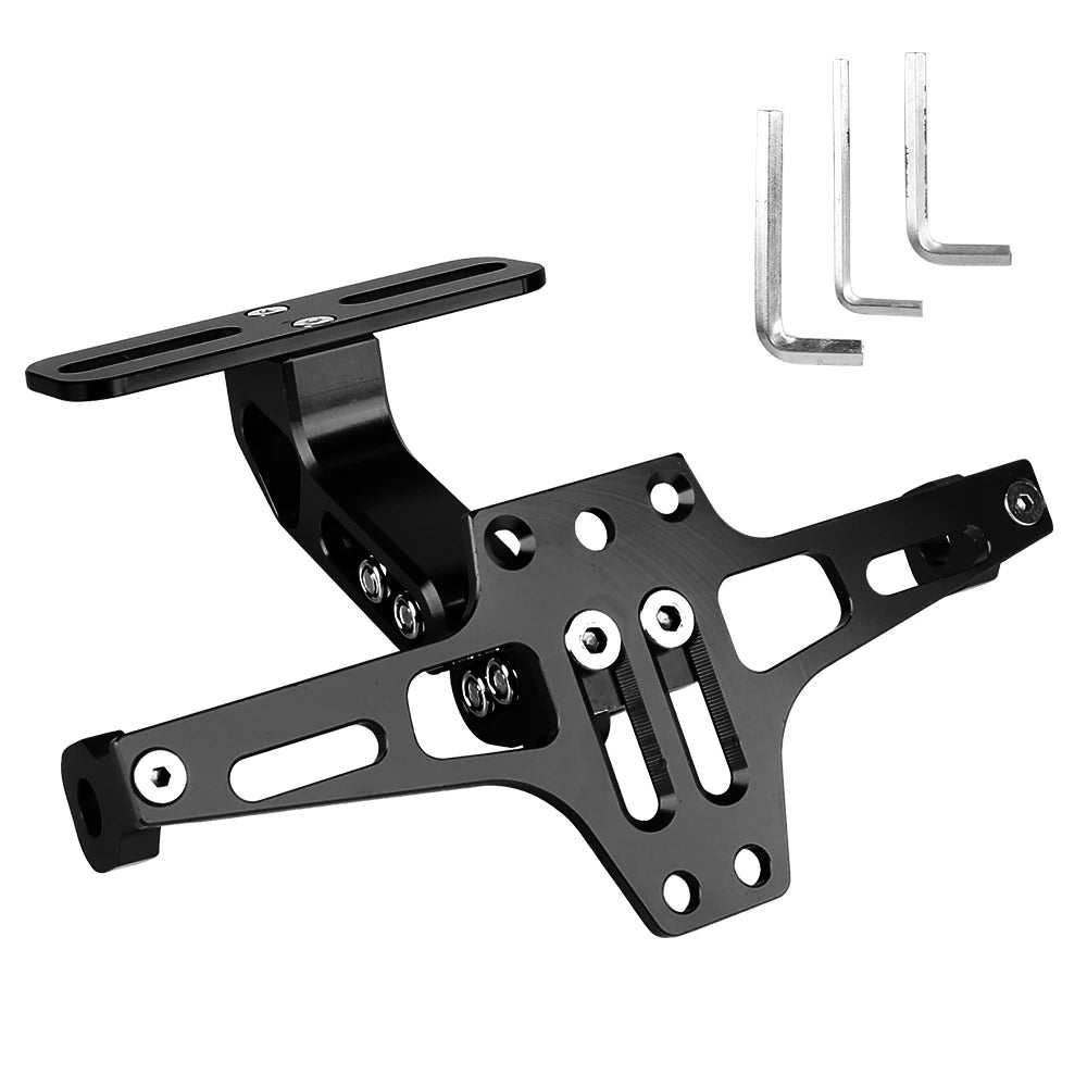 Aluminium Alloy Moto Accessories Tail Mount Holder Frame Adjustable Motorcycle Rear License Plate Holder Fender Eliminator Kit - AMIR BAGS INDIA PRIVATE LIMITED