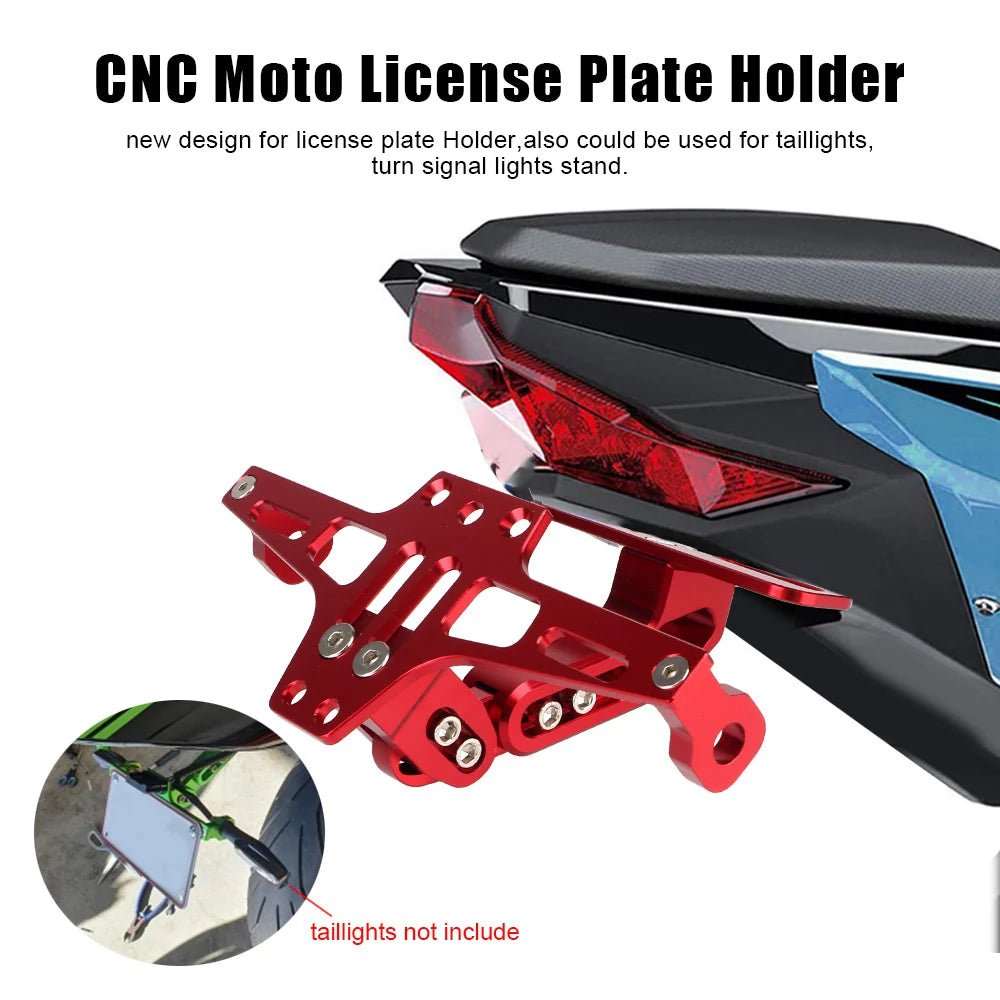 Aluminium Alloy Moto Accessories Tail Mount Holder Frame Adjustable Motorcycle Rear License Plate Holder Fender Eliminator Kit - AMIR BAGS INDIA PRIVATE LIMITED