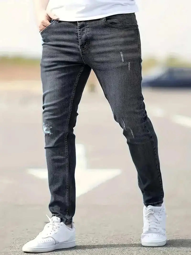 American-style Slim-fit Stretch JeansProduct information:Color: light blue, dark blue, black, gray Elasticity: Micro elasticity Pants length: trousers Waist Type: Mid waist Suitable for people: Youth SiDropshipmanAMIR BAGS INDIA PRIVATE LIMITEDnull